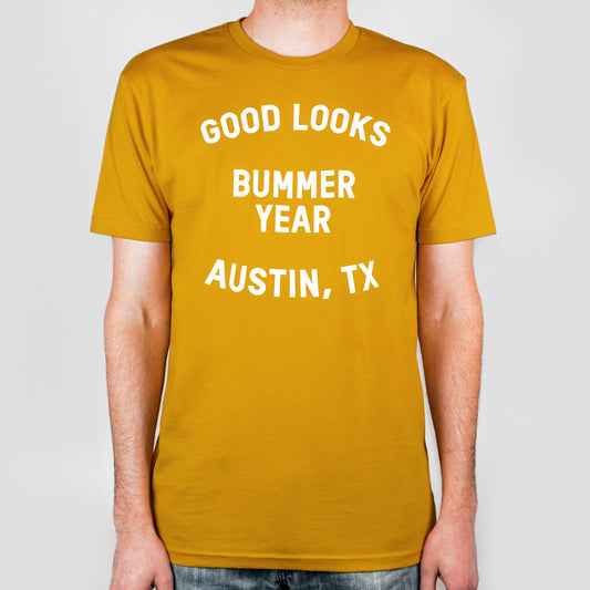 Good Looks - Bummer Year T-Shirt (Antique Gold)