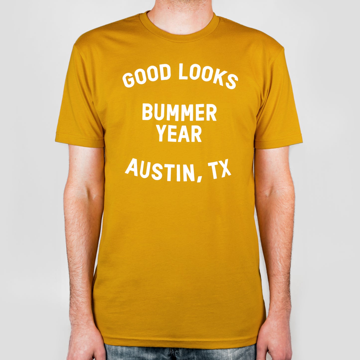 Good Looks - Bummer Year T-Shirt (Antique Gold)